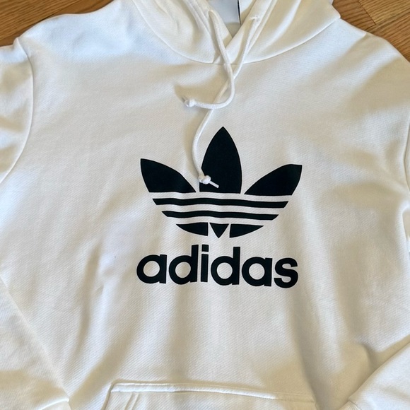 Adidas Classic White Hoodie with Black Trefoil - Men’s Small - Picture 2 of 9